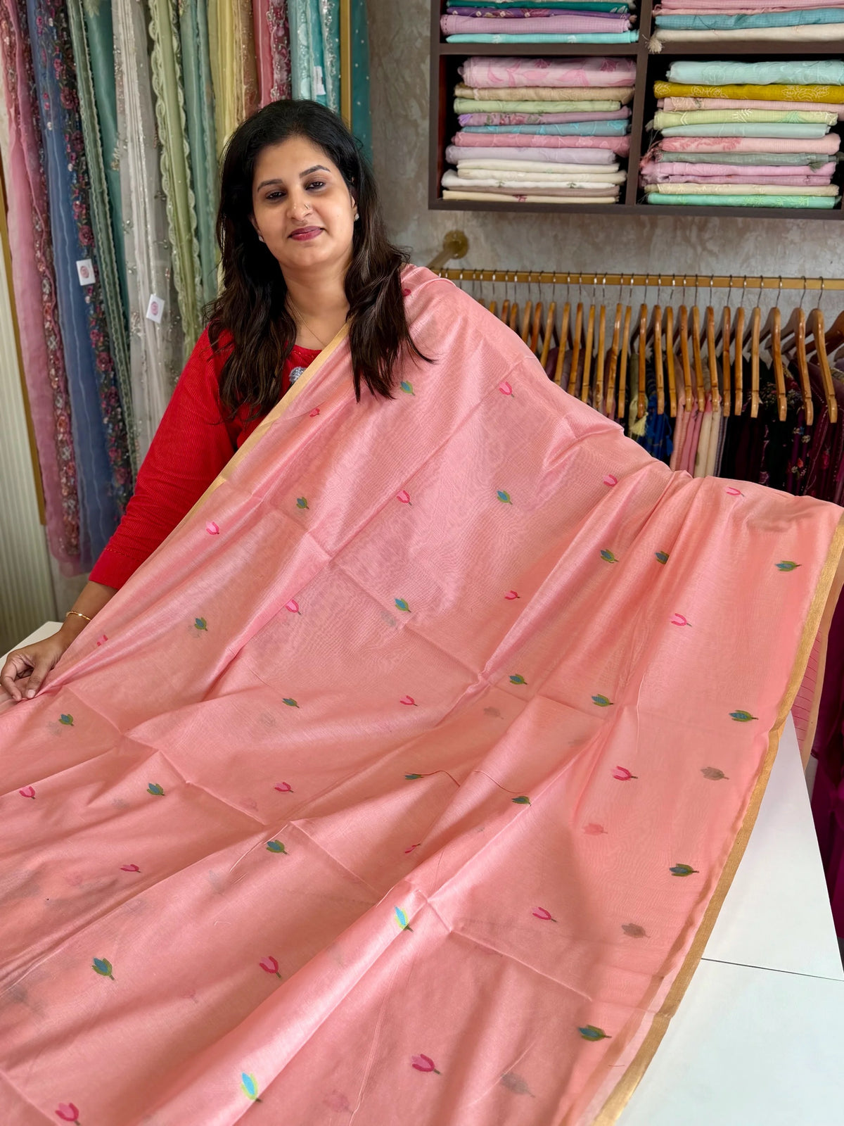 Soft Chanderi jamdhani weaves / SA74