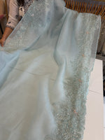 Crushed Foil blended Organza Saree/ AM104