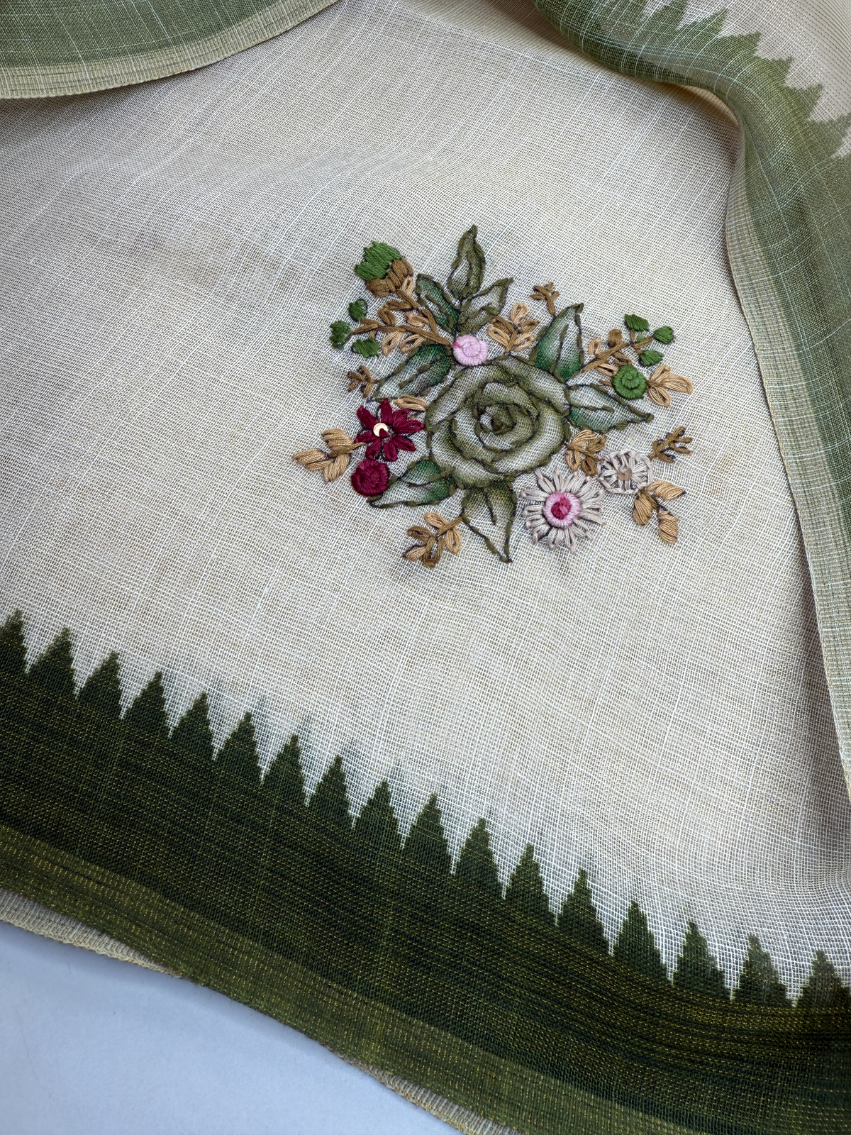 Tissue linen blended saree/ 1671
