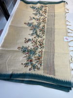 Tissue linen blended saree/ 1671