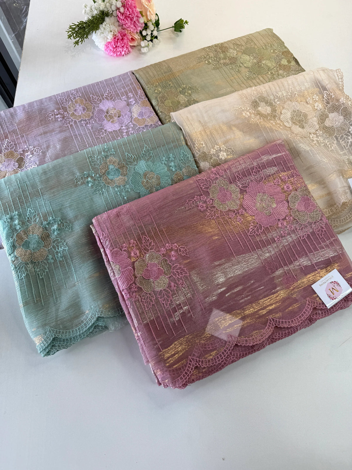 Organza foil blended Saree/ CW866