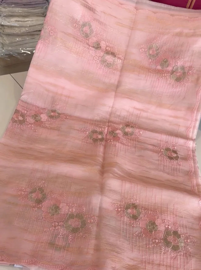 Organza foil blended Saree/ CW866