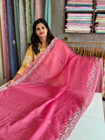 Satin organza saree/ AP59