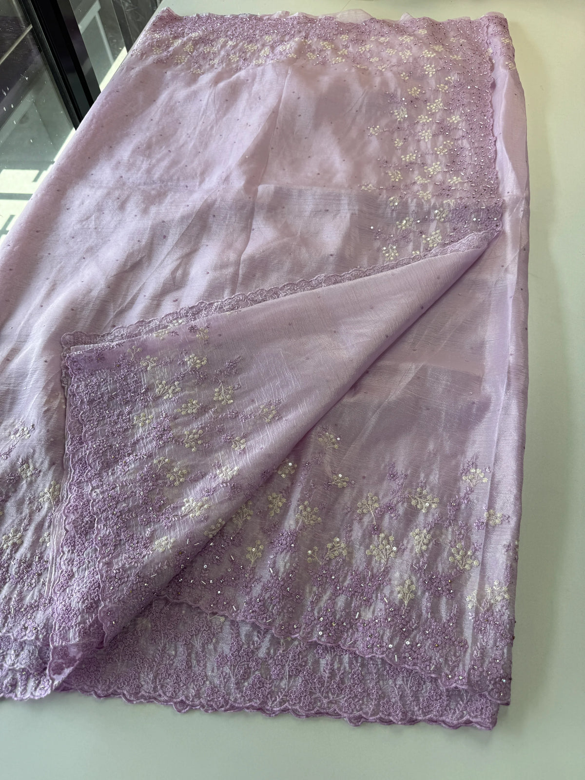 Crushed Crape Saree/ HW456