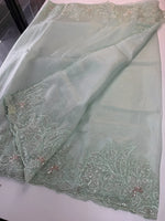 Crushed Foil blended Organza Saree/ AM104