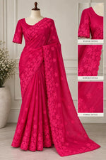 Crushed crape saree /CW767