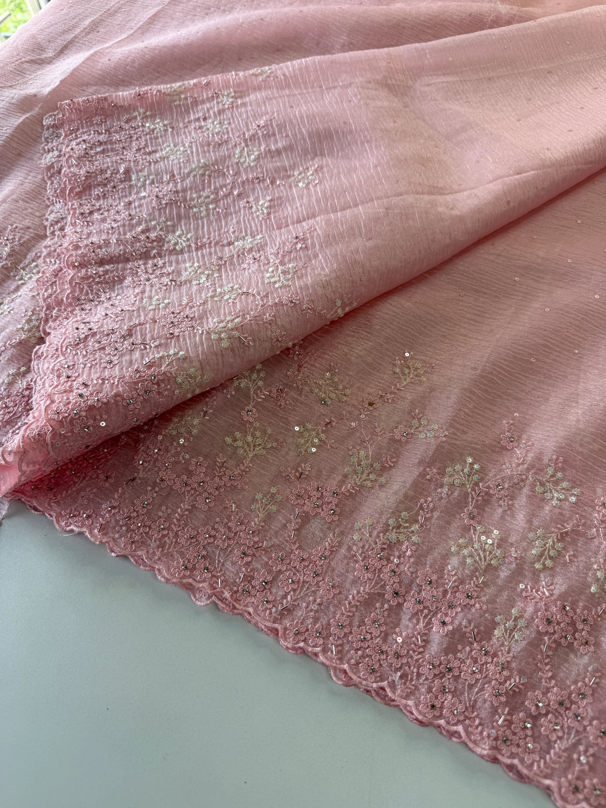Crushed Crape Saree/ HW456