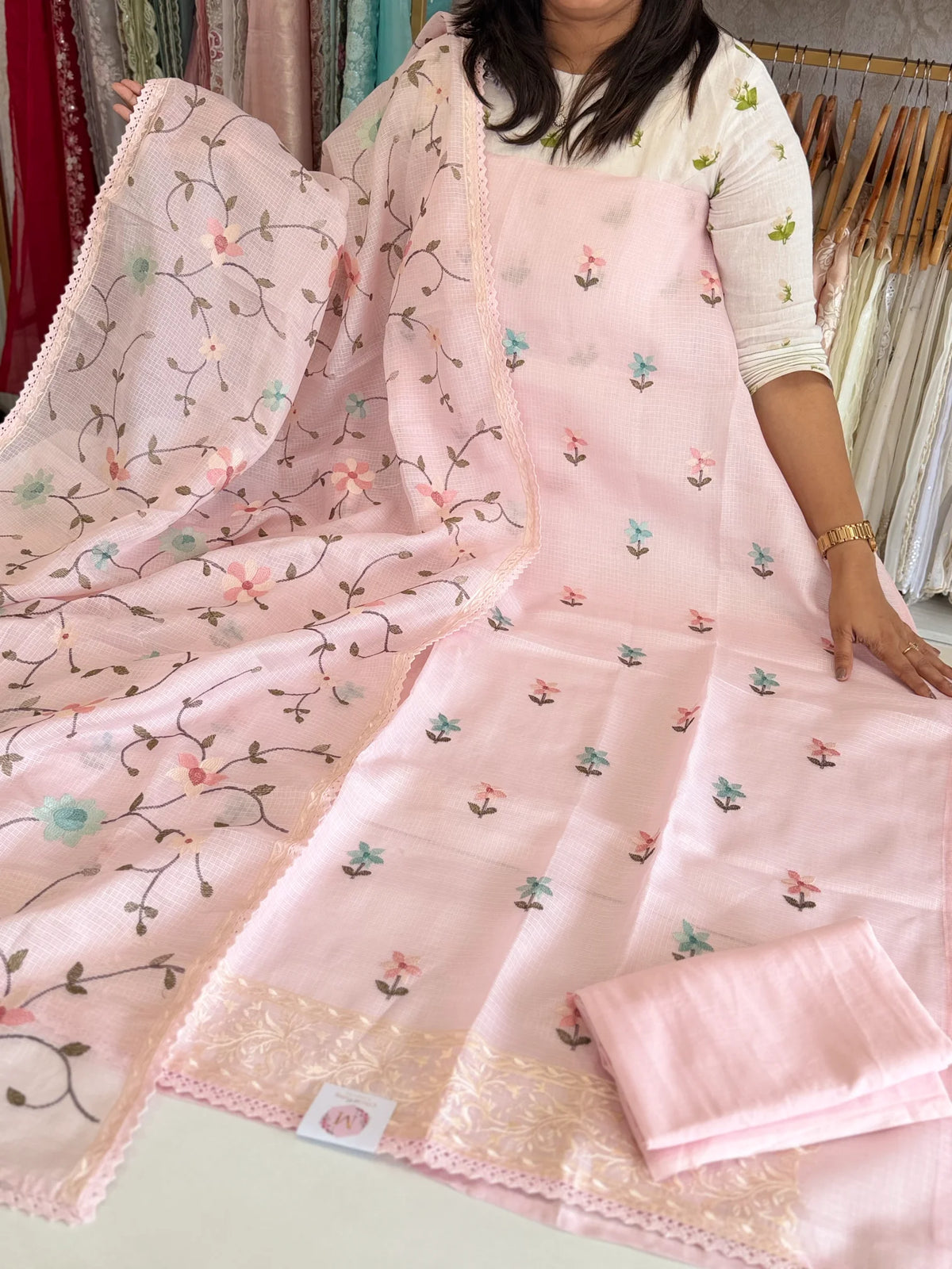 Silky kotta unstitched salwar set / NC265