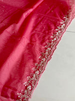 Satin organza saree/ AP59