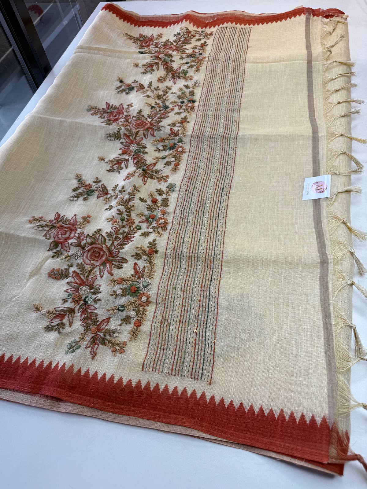 Tissue linen blended saree/ 1671