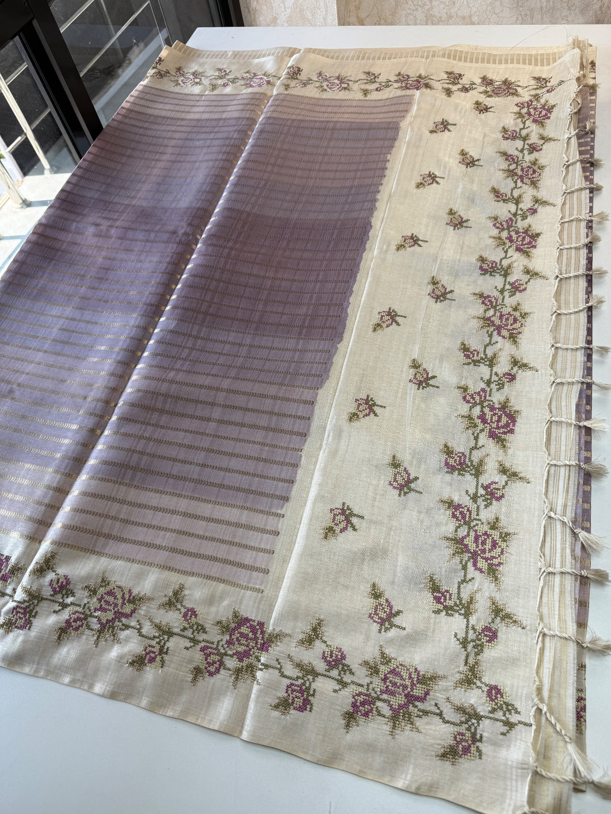 Soft semi Tussar Saree/ D490