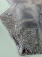 Crushed Foil blended Organza Saree/ AM104