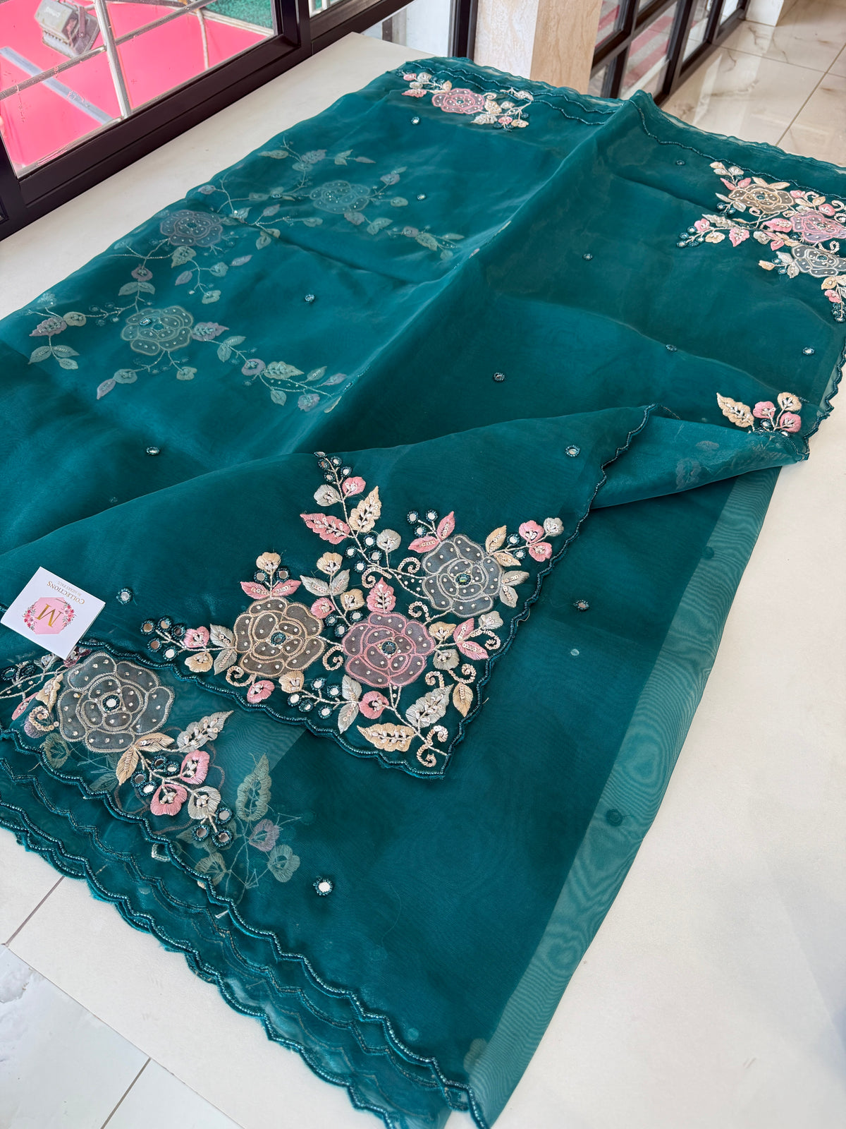 Glass Organza Saree/ SA007