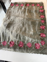 Crushed Oragnza Saree / SC8129