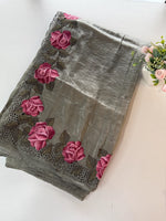 Crushed Oragnza Saree / SC8129