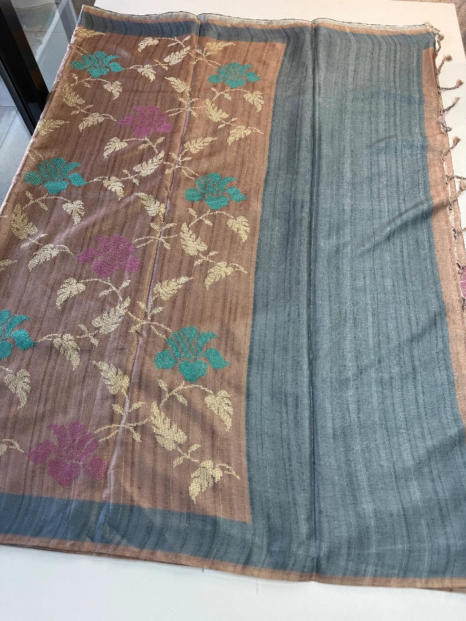 Soft Semi Tussar Saree/ D249