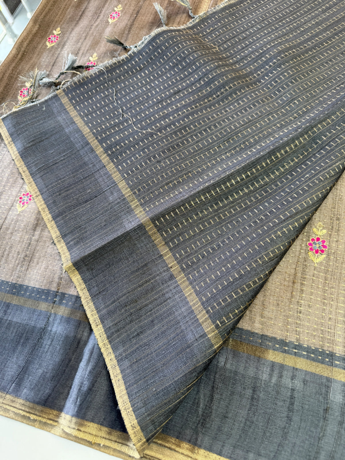 Soft Semi Tussar Saree/D462