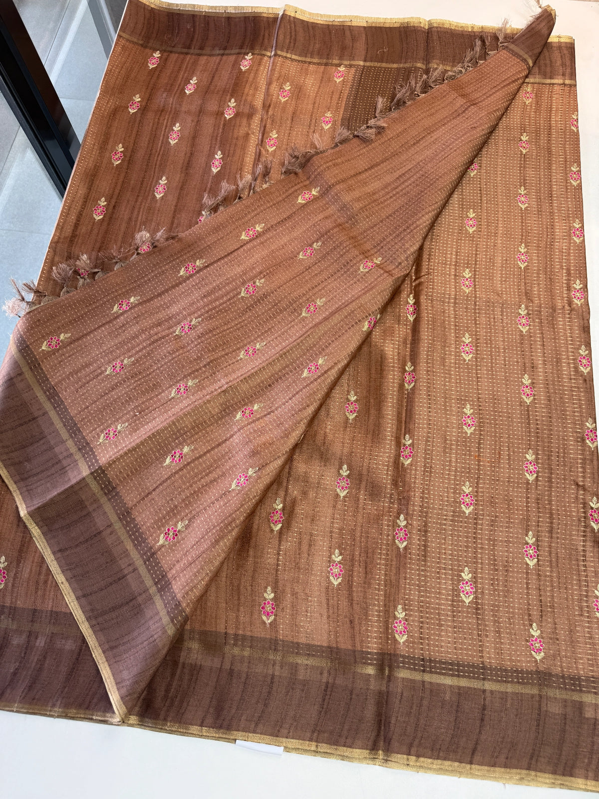 Soft Semi Tussar Saree/D462