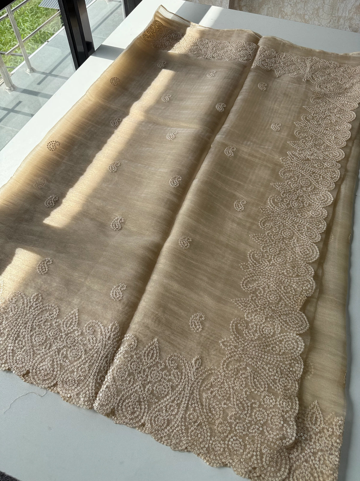 Shimmer crushed georgette/D14874