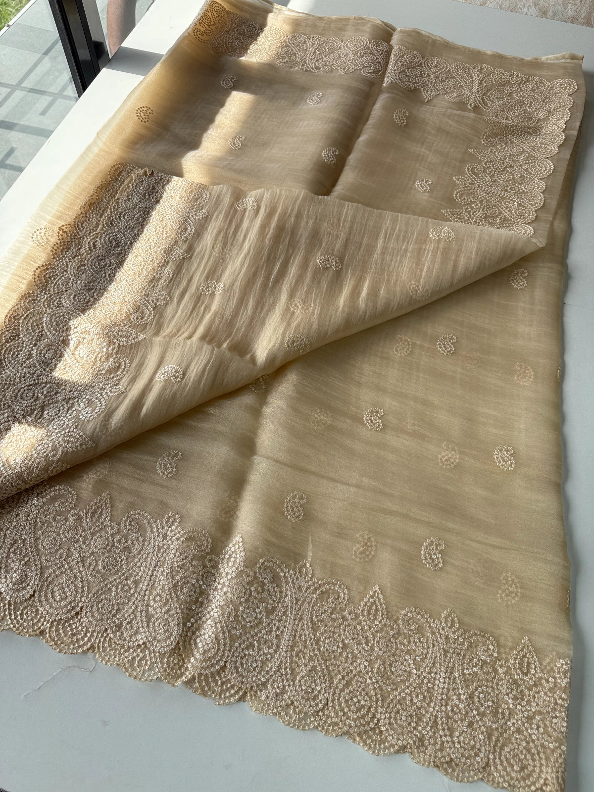 Shimmer crushed georgette/D14874