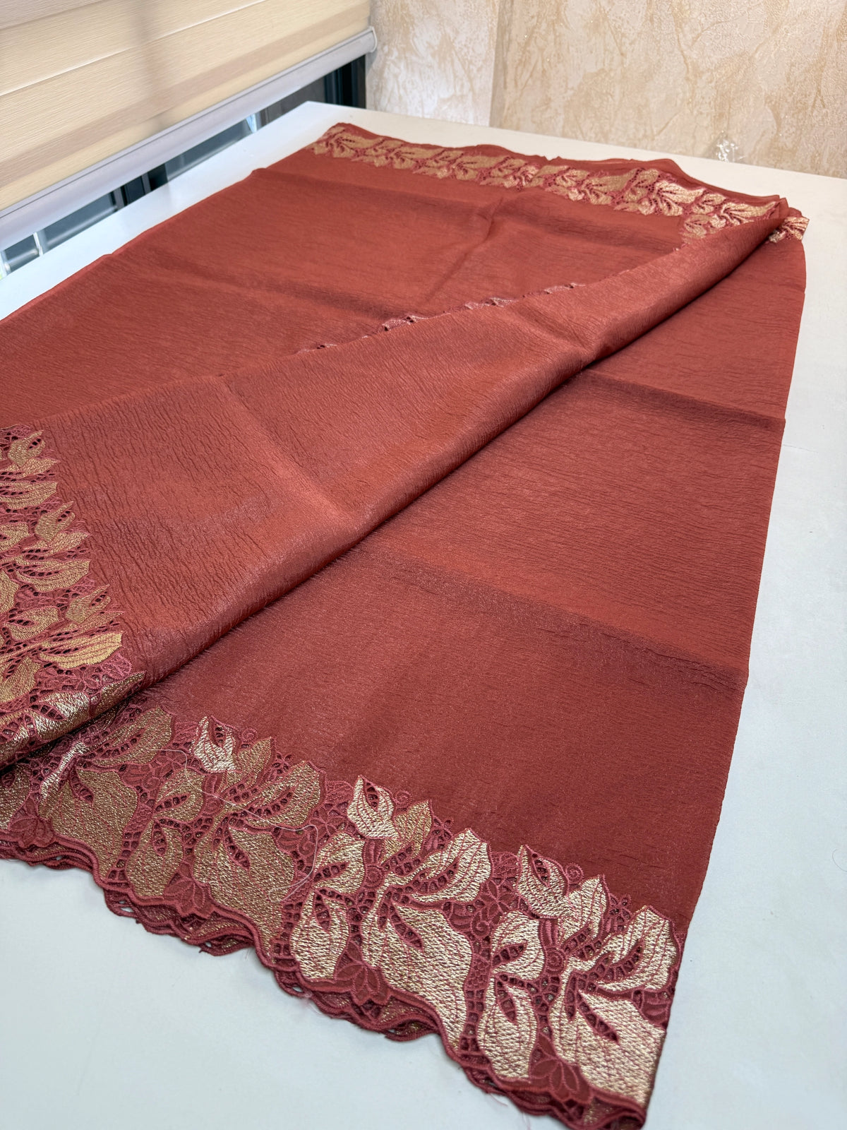 Crushed Crape Saree/ CW526