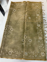 Tissue linen Blened saree / 14545