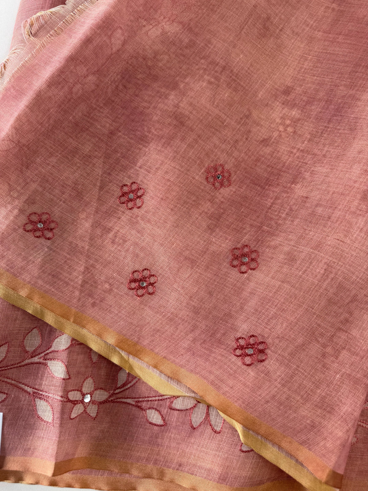 Tissue linen Blened saree / 14545