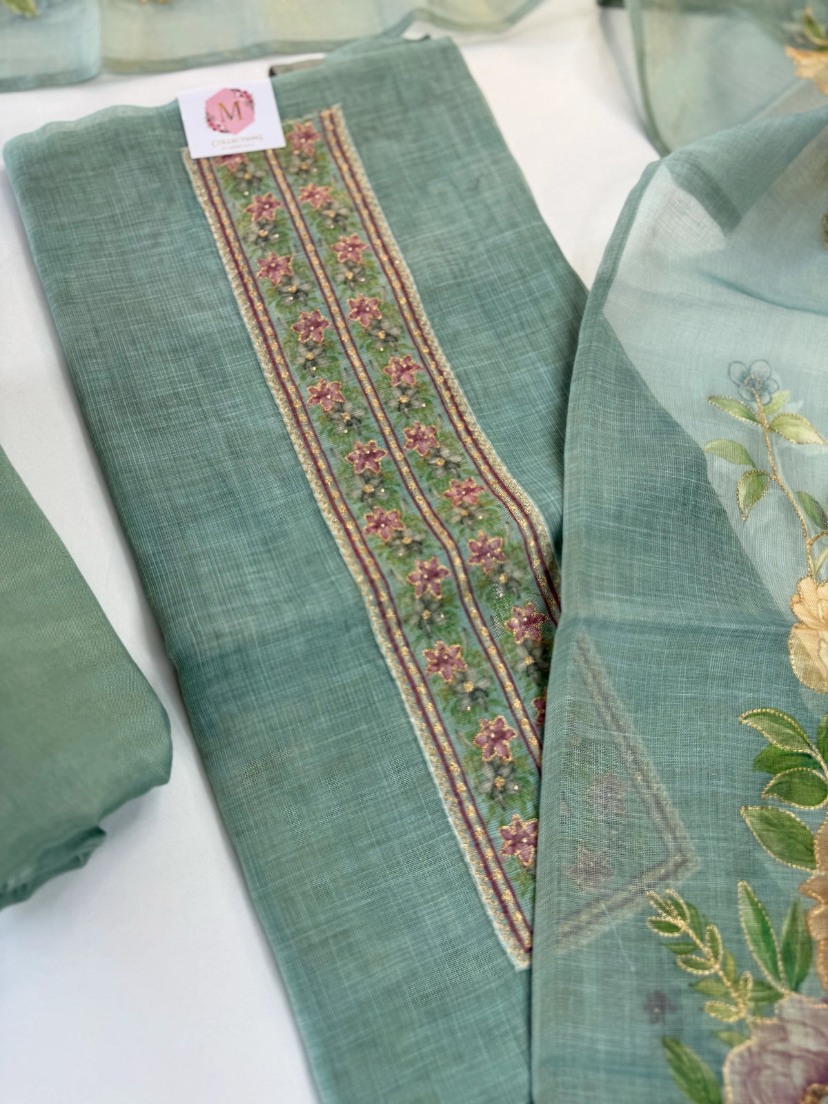 Linen Tissue blend unstitched salwar set / SU13