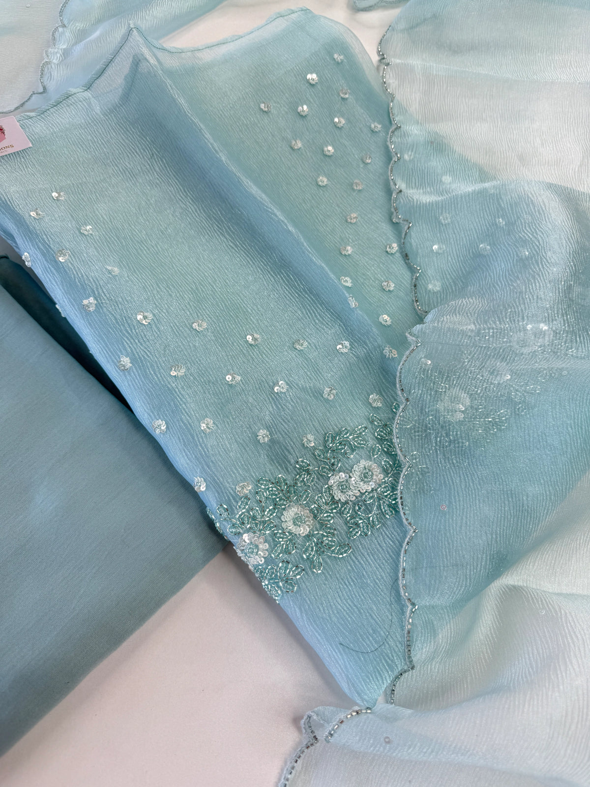 Crushed Tissue unstitched salwar set /298B