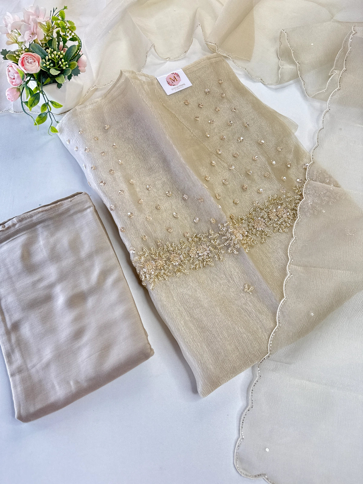 Crushed Tissue unstitched salwar set /298B