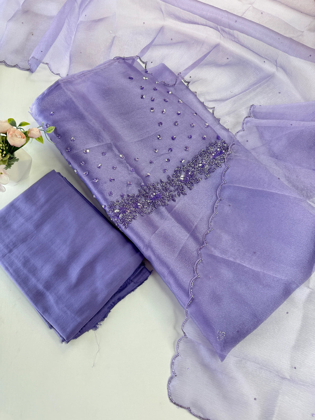 Crushed Tissue unstitched salwar set /298B