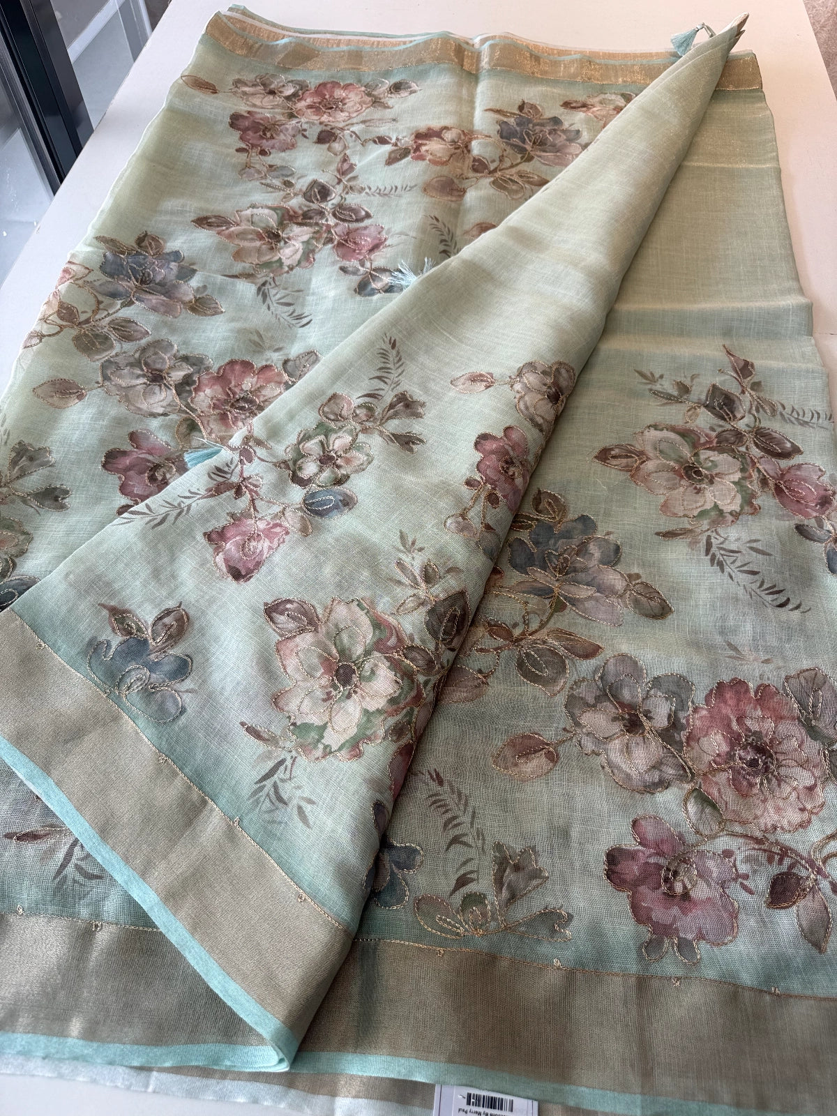 Tissue Linen Blend Saree/ C562