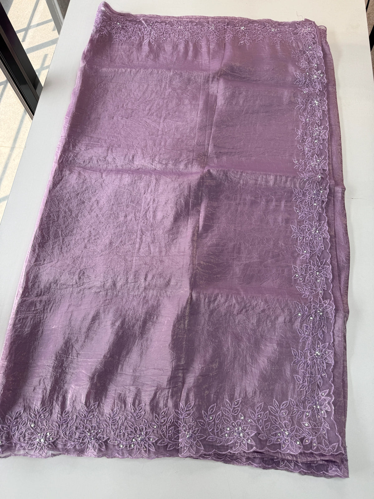 Crushed Organza Saree/ BJ3183