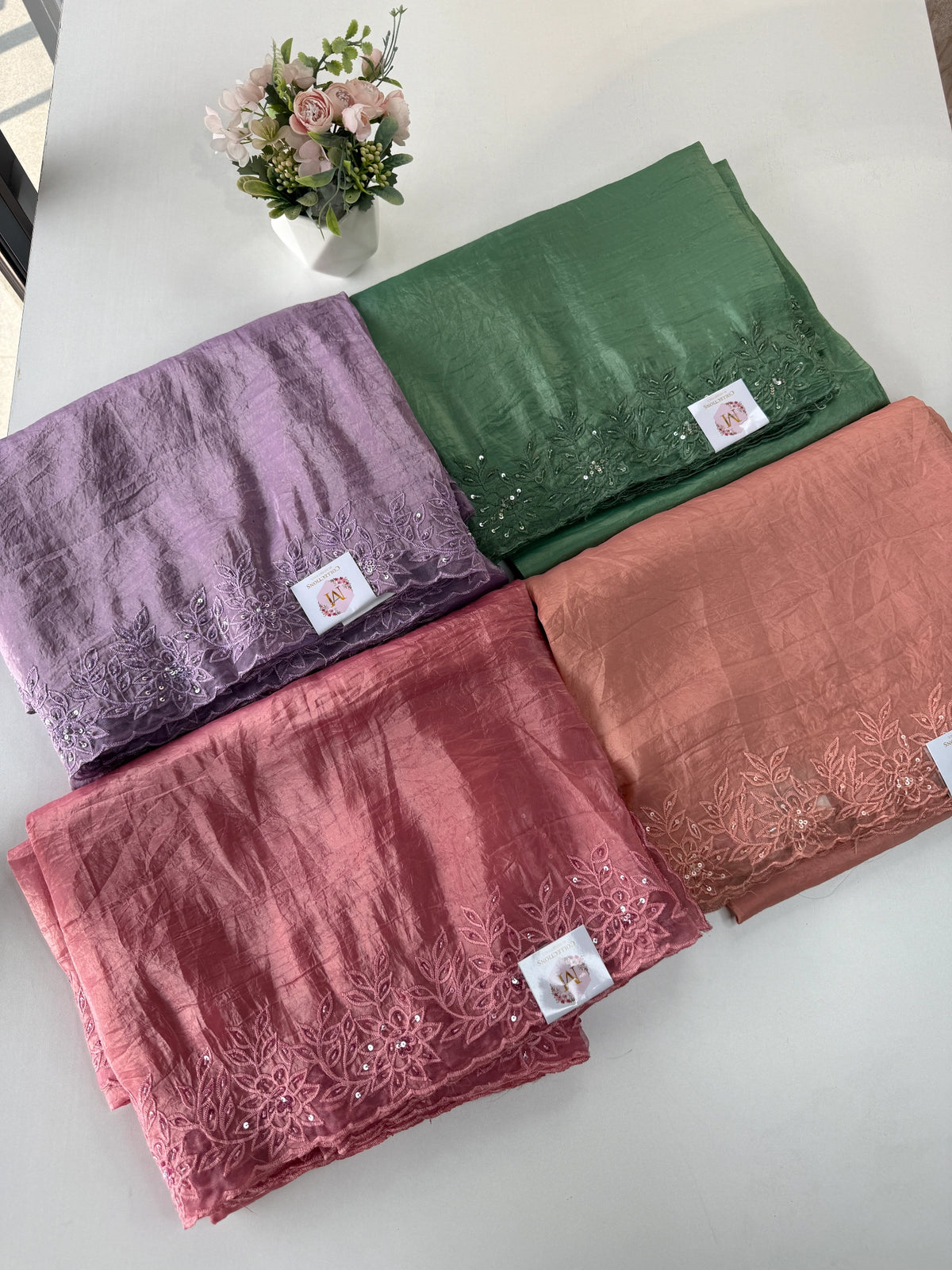 Crushed Organza Saree/ BJ3183