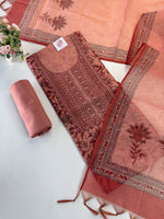 Tissue linen unstitched salwar set / C804