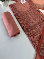 Tissue linen unstitched salwar set / C804