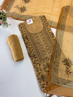 Tissue linen unstitched salwar set / C804