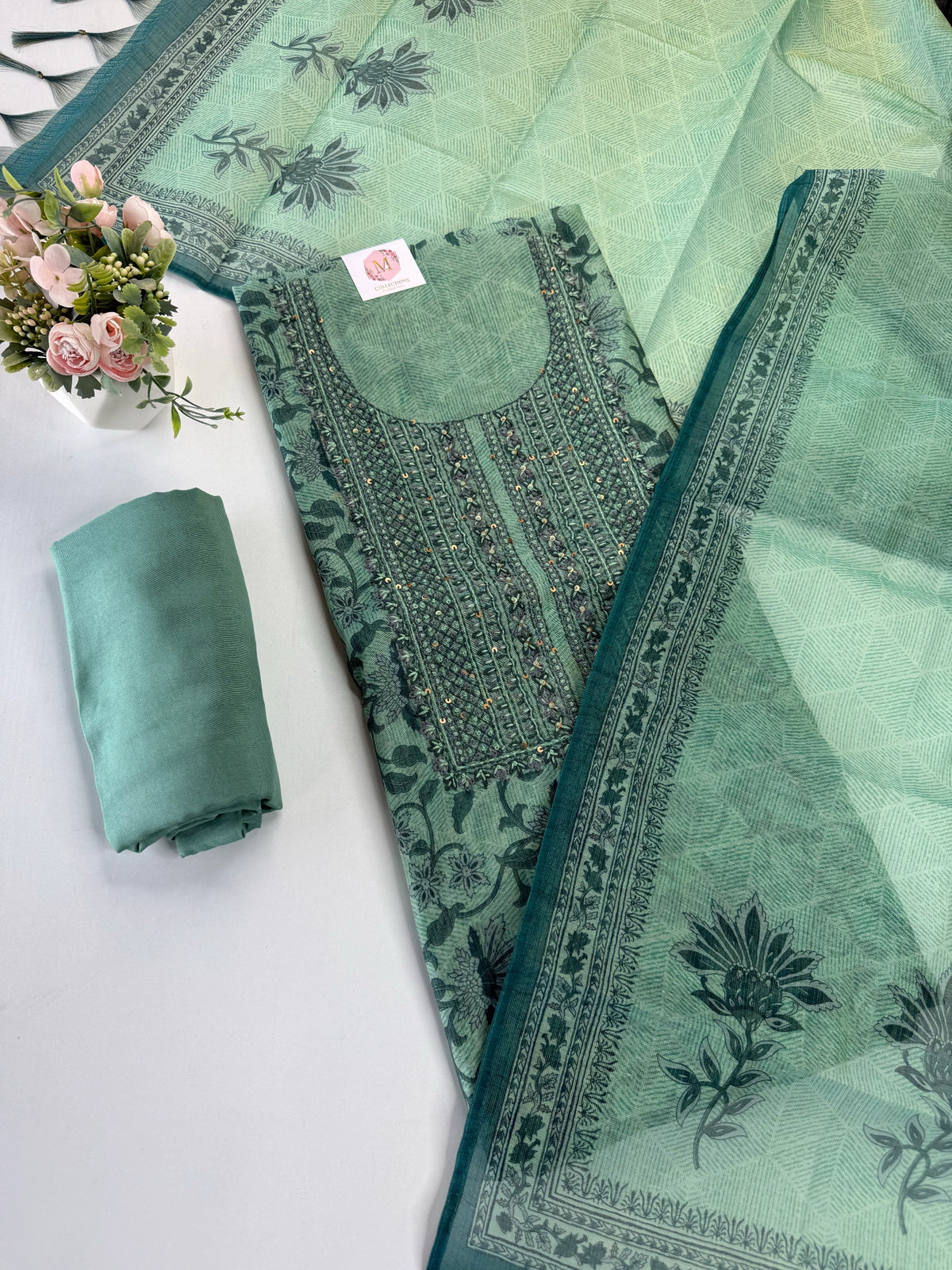 Tissue linen unstitched salwar set / C804