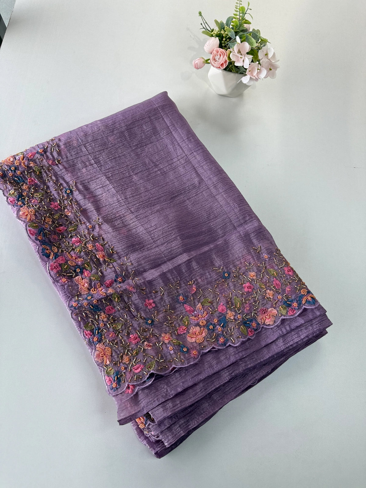 Crushed Crape Saree / 920A