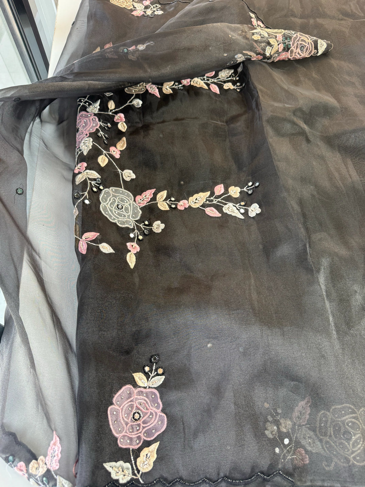 Glass Organza Saree/ SA007