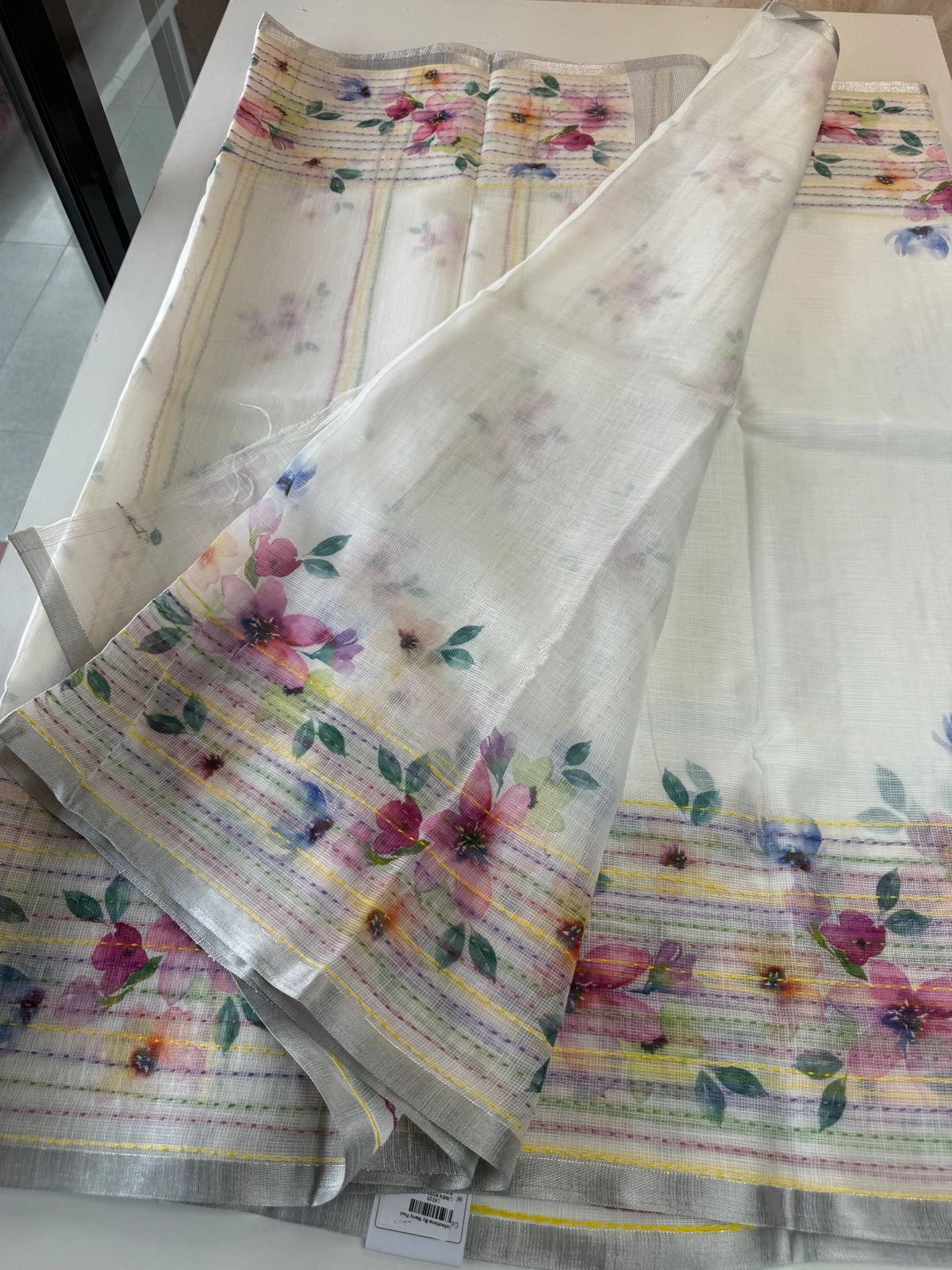 Linen cotton Saree/ LKE25