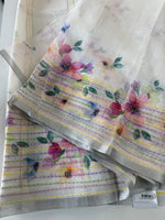Linen cotton Saree/ LKE25