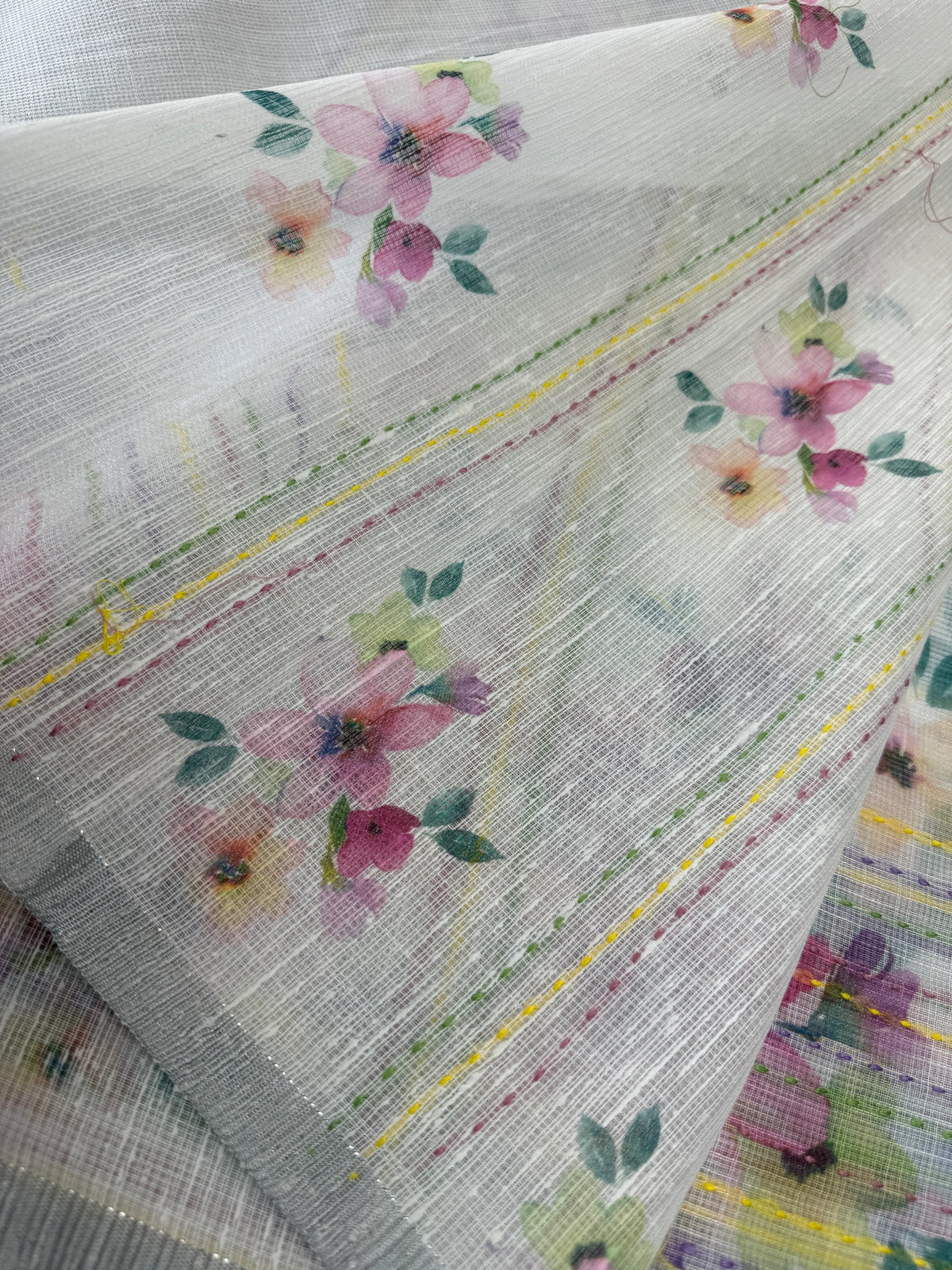 Linen cotton Saree/ LKE25