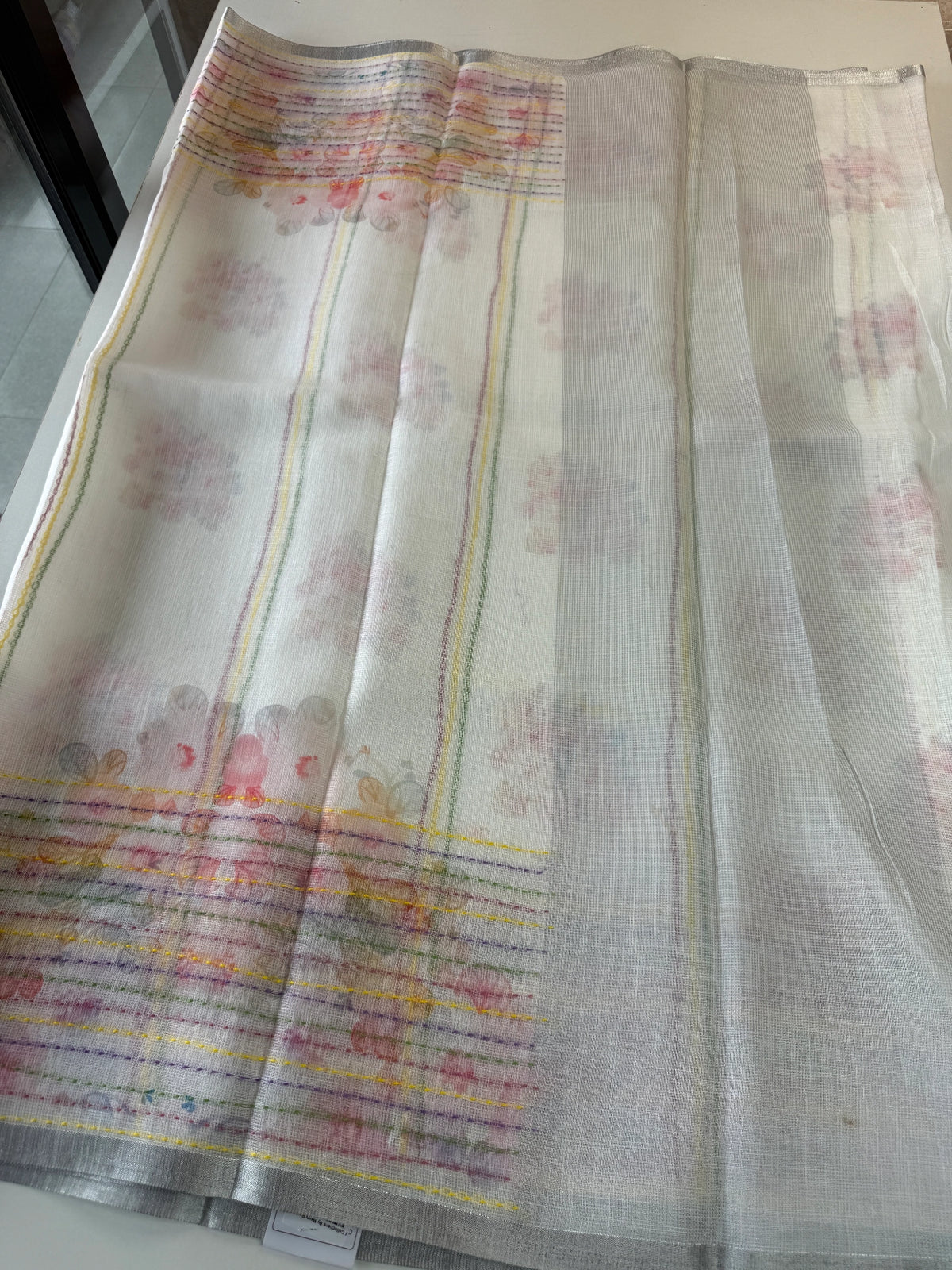 Linen cotton Saree/ LKE25