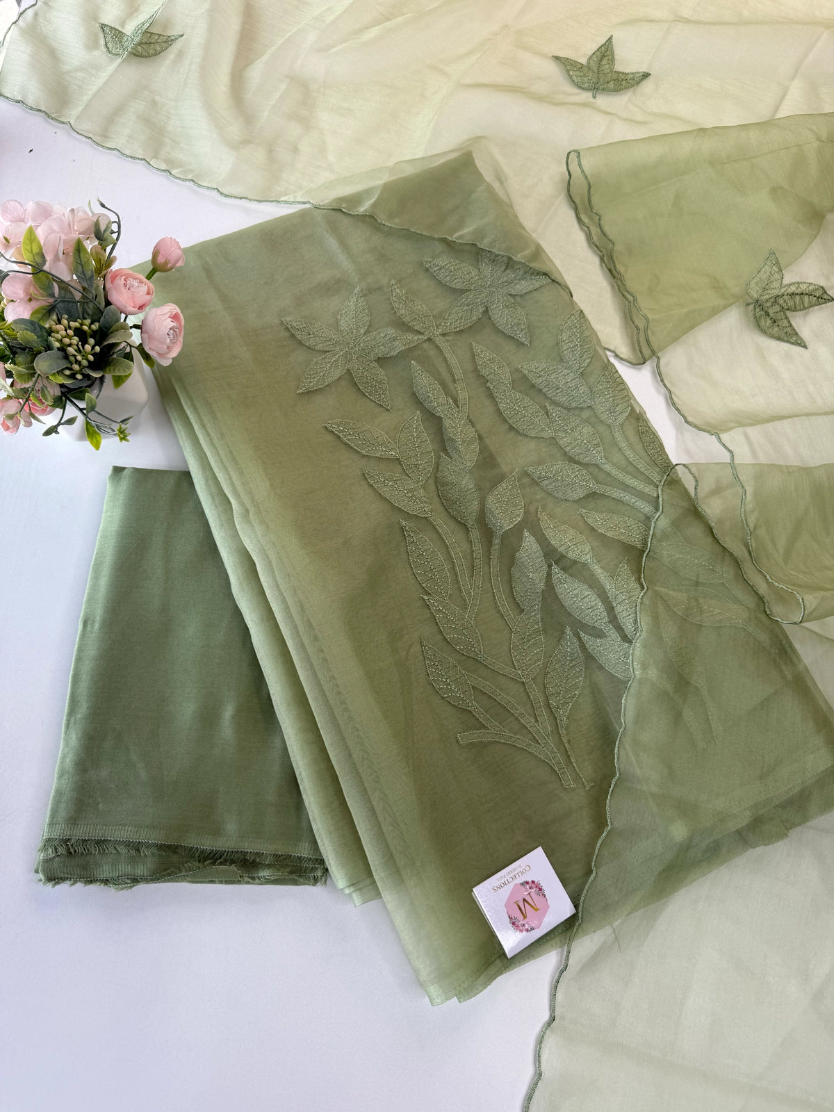 Unstitched salwar set organza/ US1279