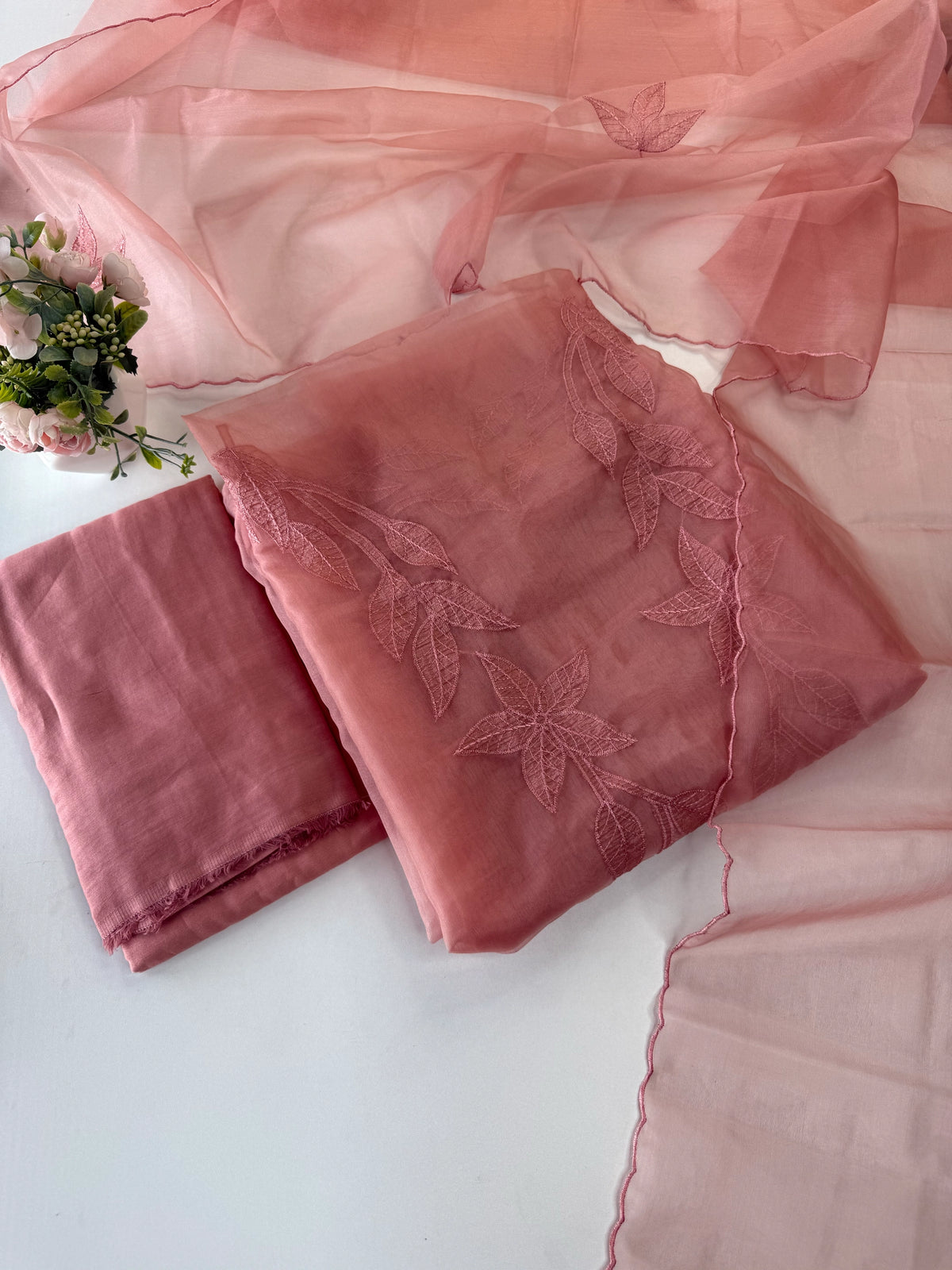 Unstitched salwar set organza/ US1279