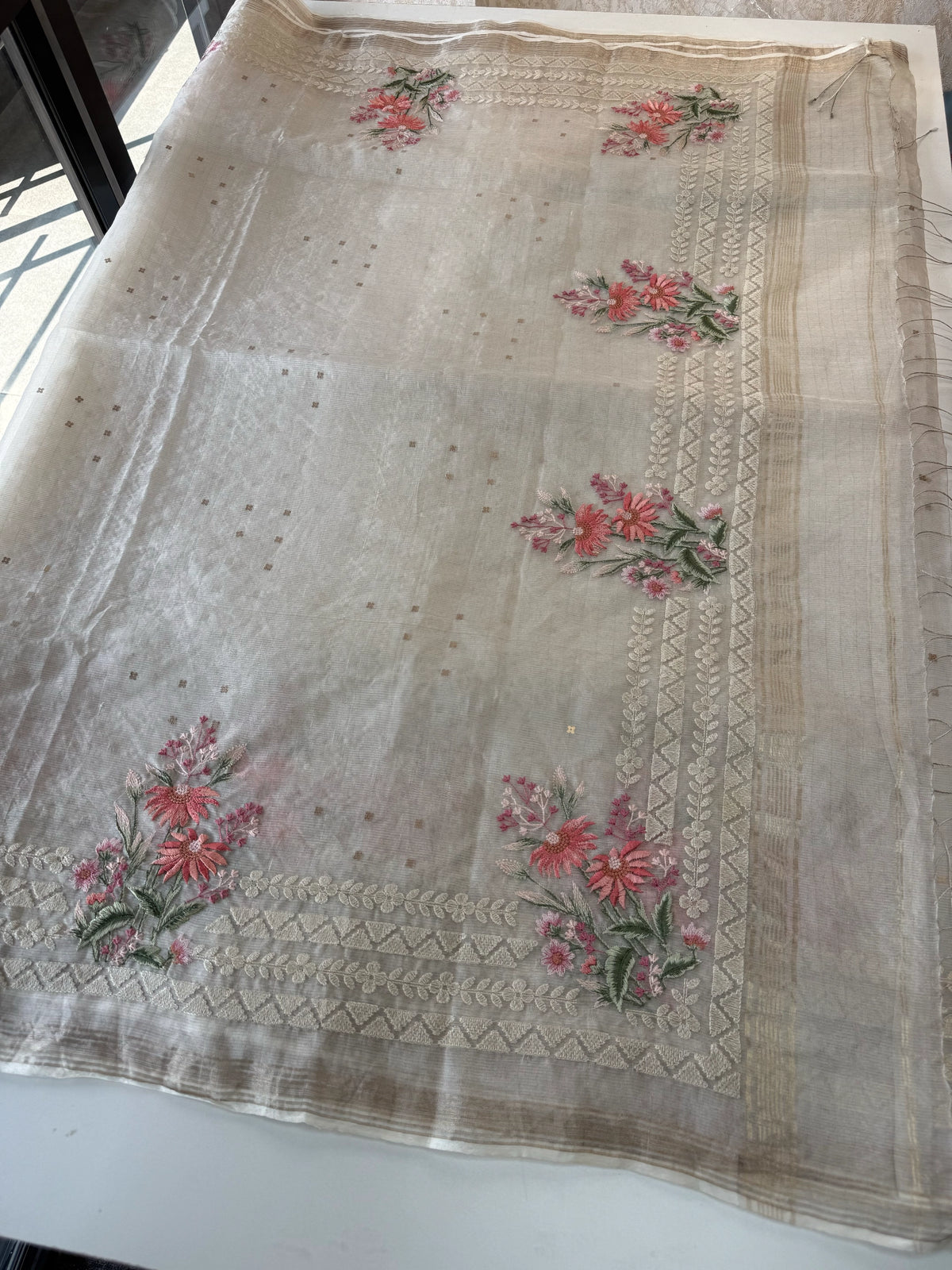 Premium Handloom kora silk Saree/ RE3769