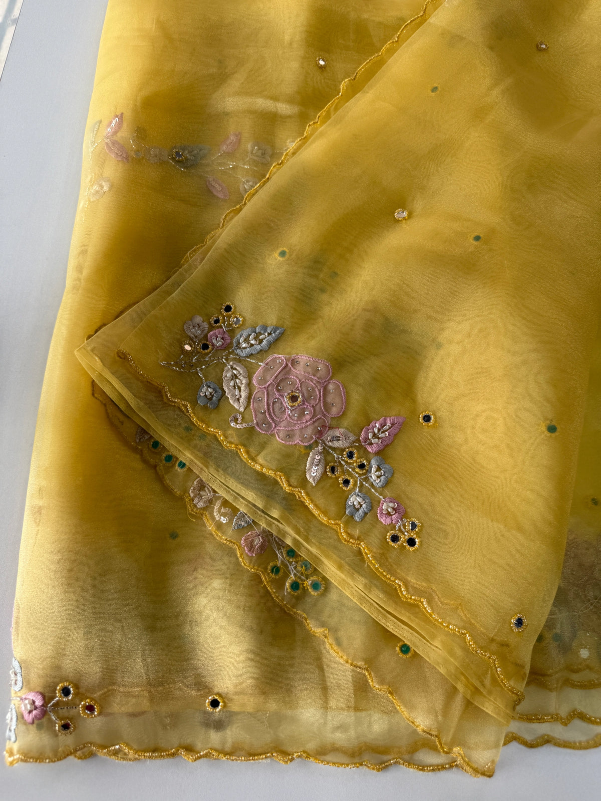Glass Organza Saree/ SA007