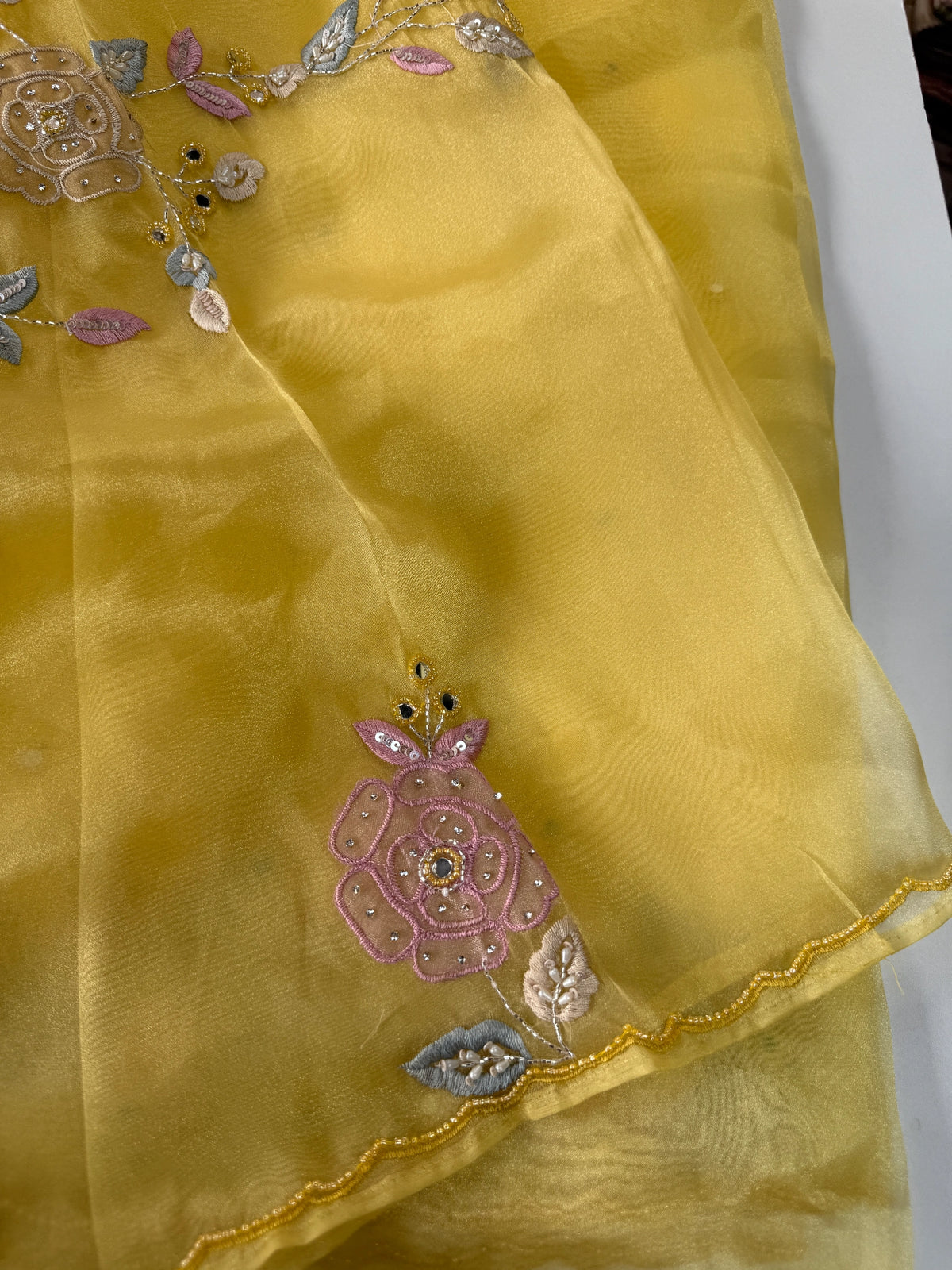 Glass Organza Saree/ SA007