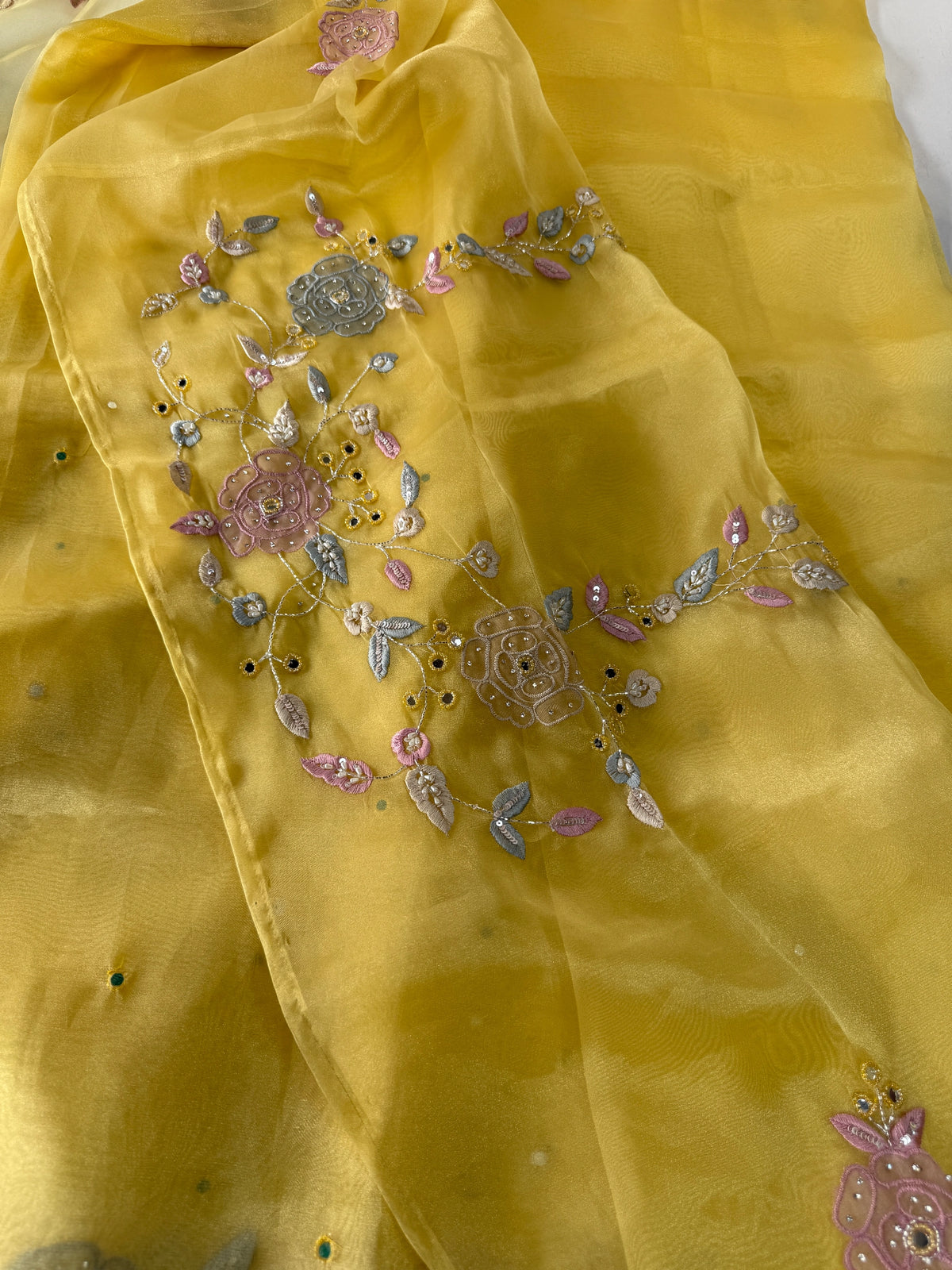 Glass Organza Saree/ SA007